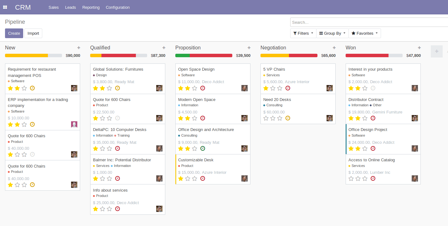 odoo main interface