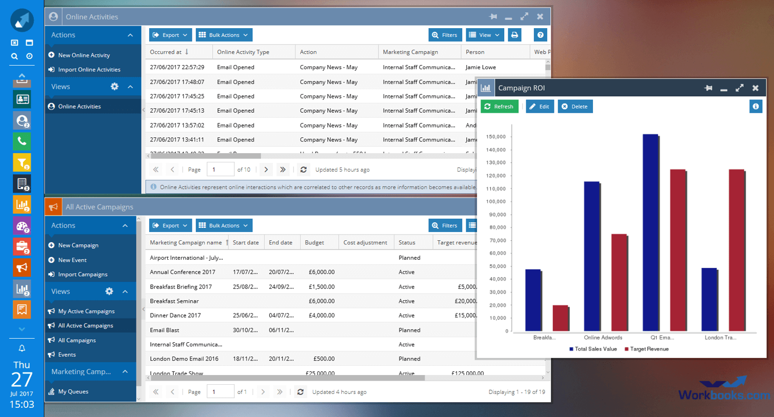 workbooks main interface