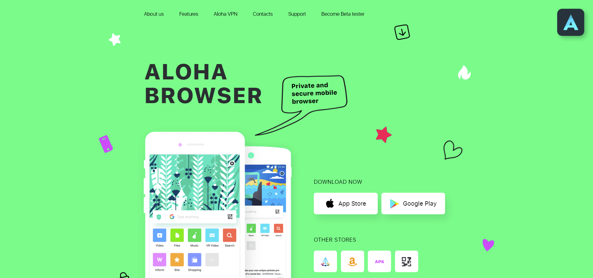 aloha private browser main