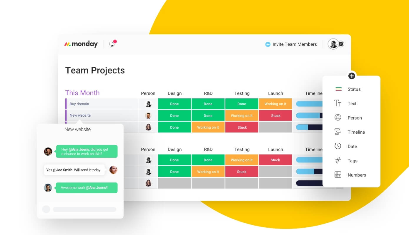 best Smartsheet alternatives, monday.com dashboard, business management software, small business management software, business process management software