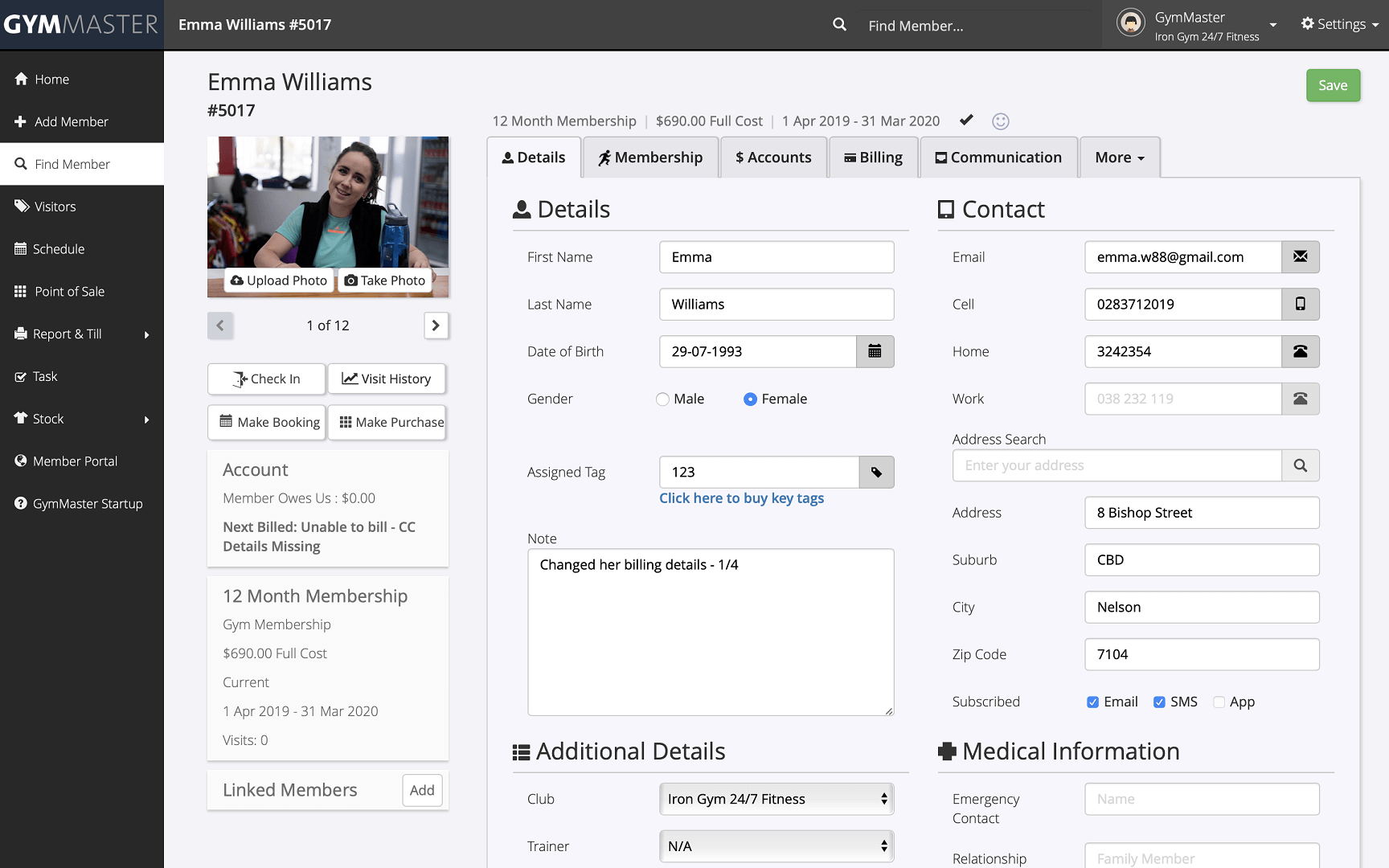 customer management software 24 hour gym barcodes