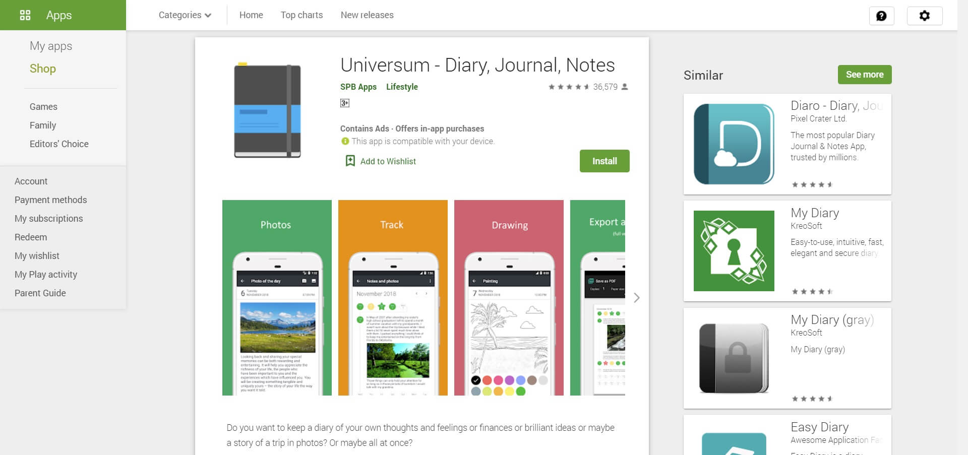 Secure on sale journal app