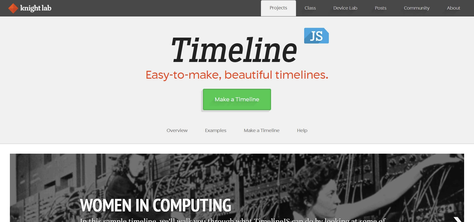 timelinejs main website