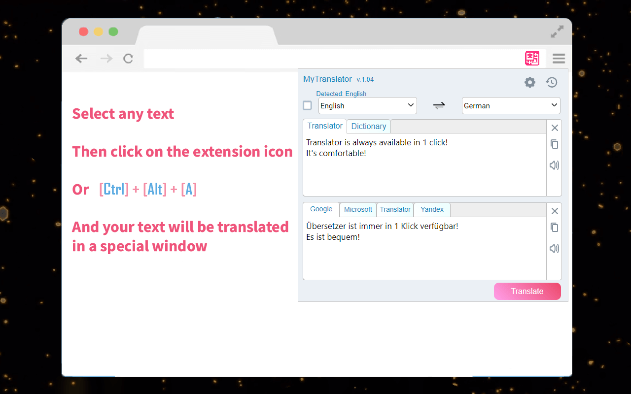 translator browser extension