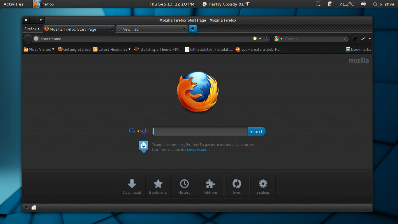 Firefox start page Themes & Skins