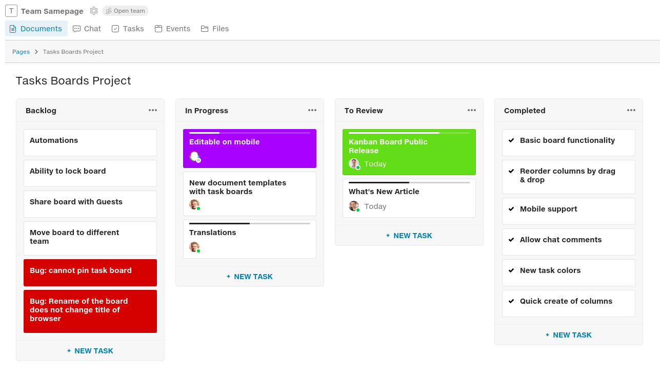 samepage dashboard