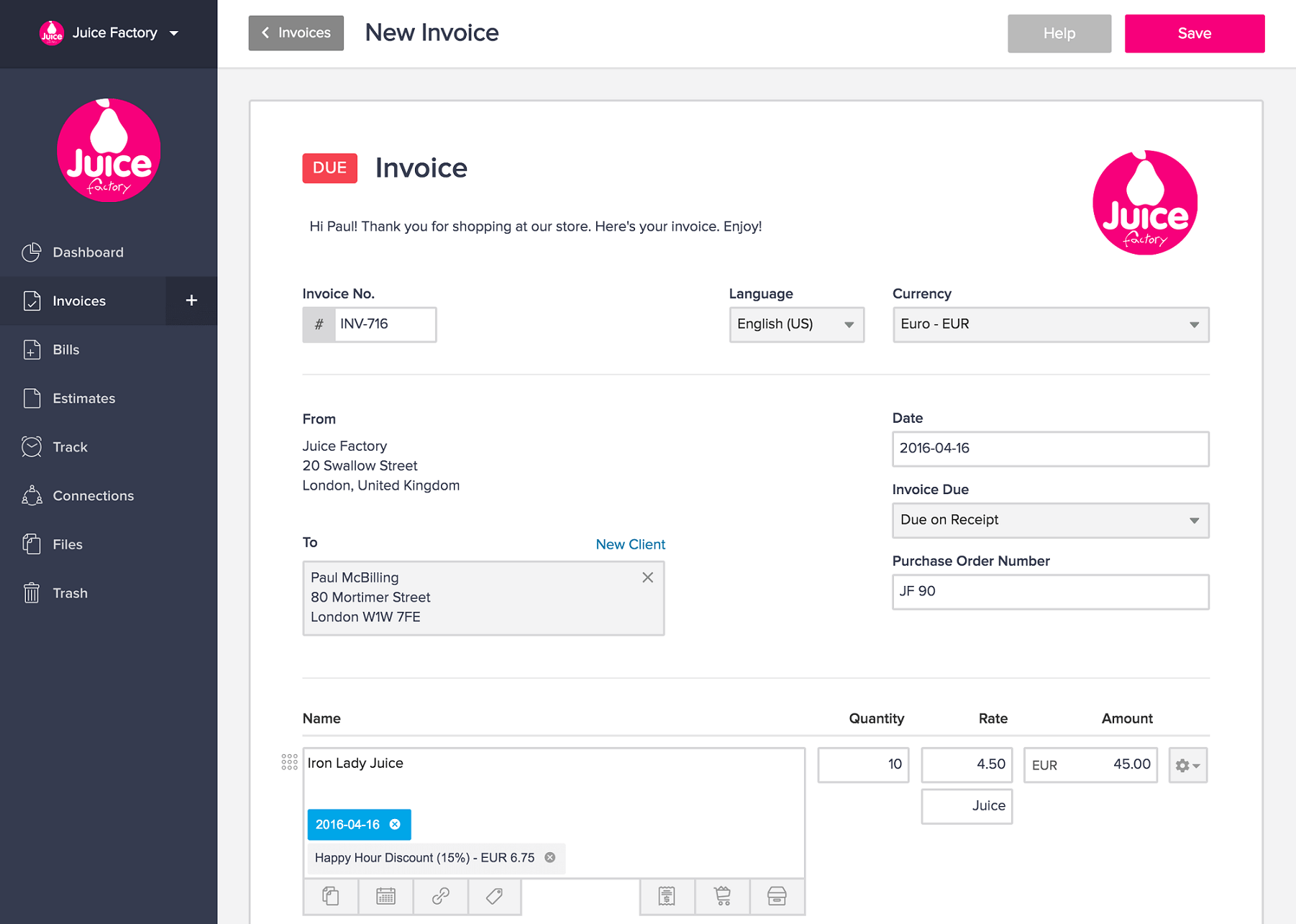 invoicely invoices