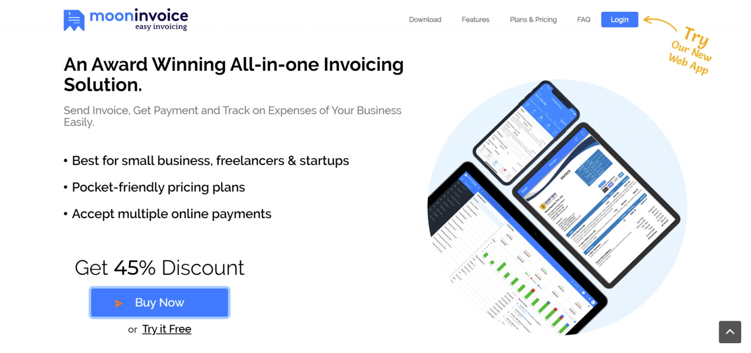 moon invoice estimates based on projects