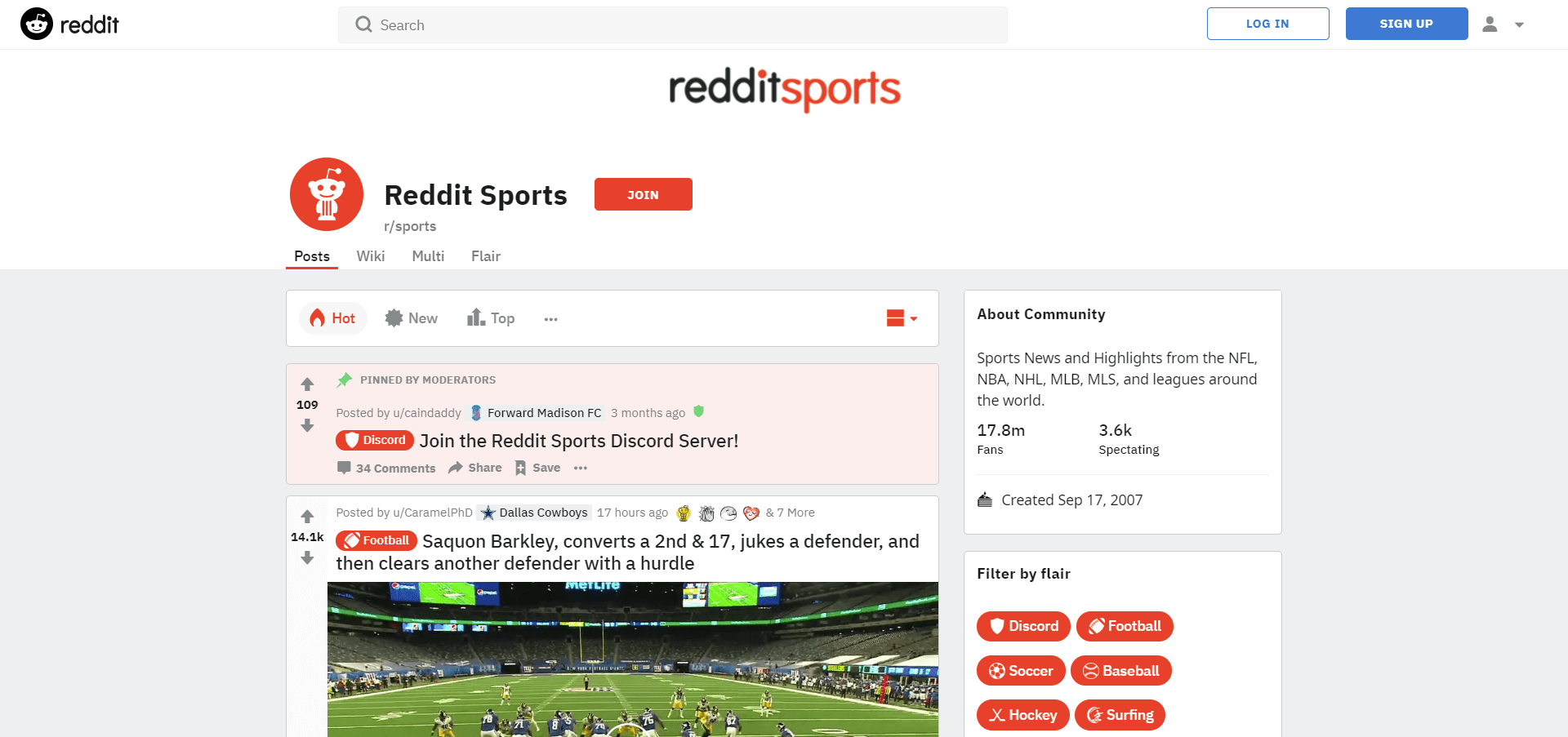 reddit sports main