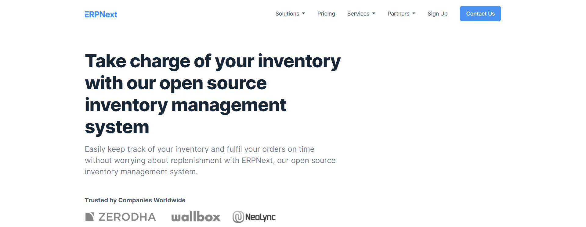 erpnext inventory management software
