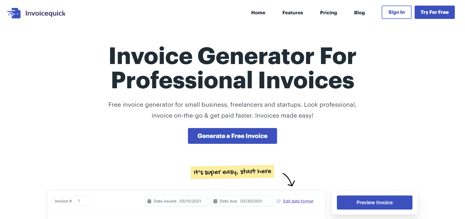 invoicequick main website