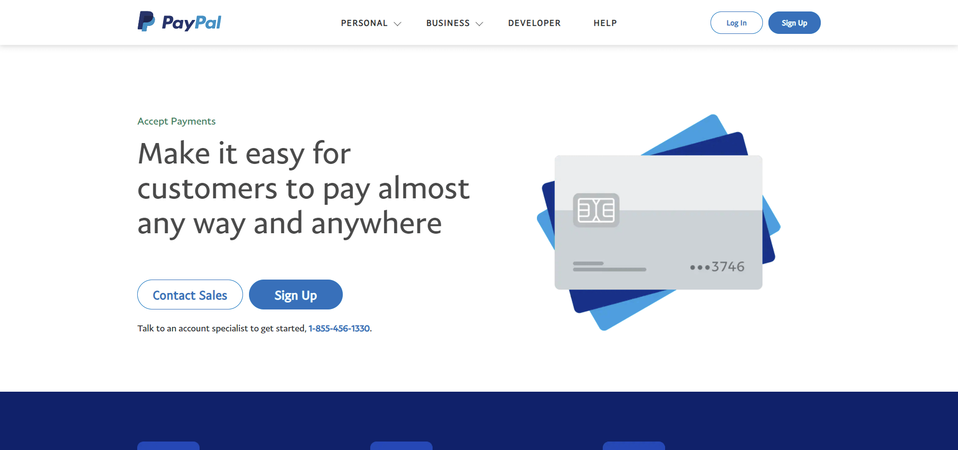 Paypal Hauptwebsite Banner